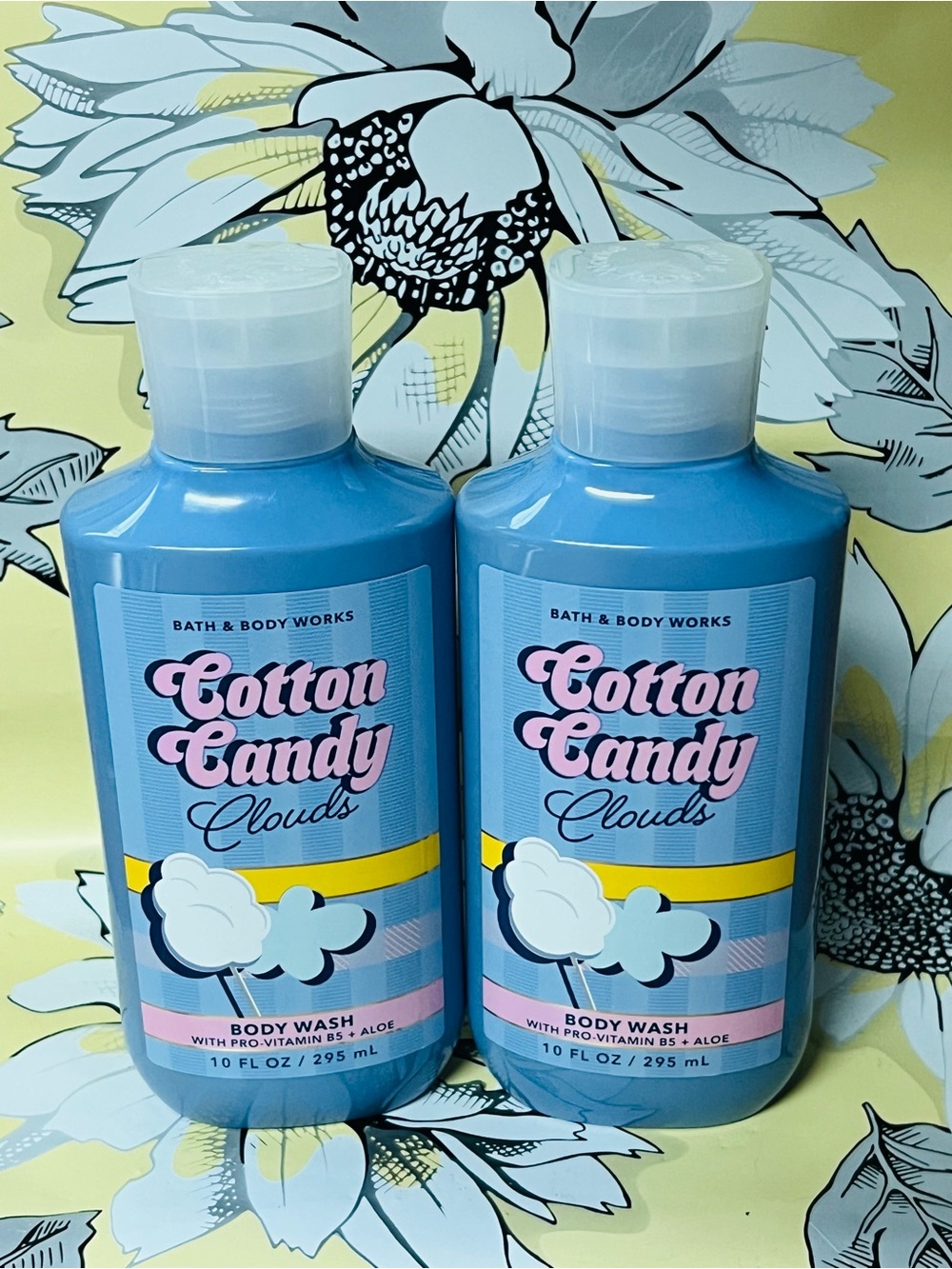 2 Bath & Body Works Cotton Candy Clouds Body Wash - Blue